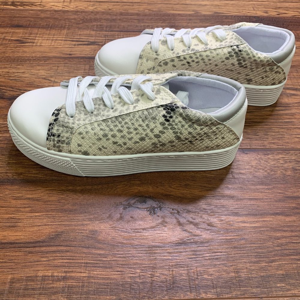 Qupid Snake Print Sneakers | Lace Up Casual Shoes - Picture 4 of 4